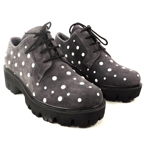 CESARE GASPARI 🇮🇹 WOMEN'S GREY SUEDE COMFORT FASHION LOAFERS - Picture 2 of 8